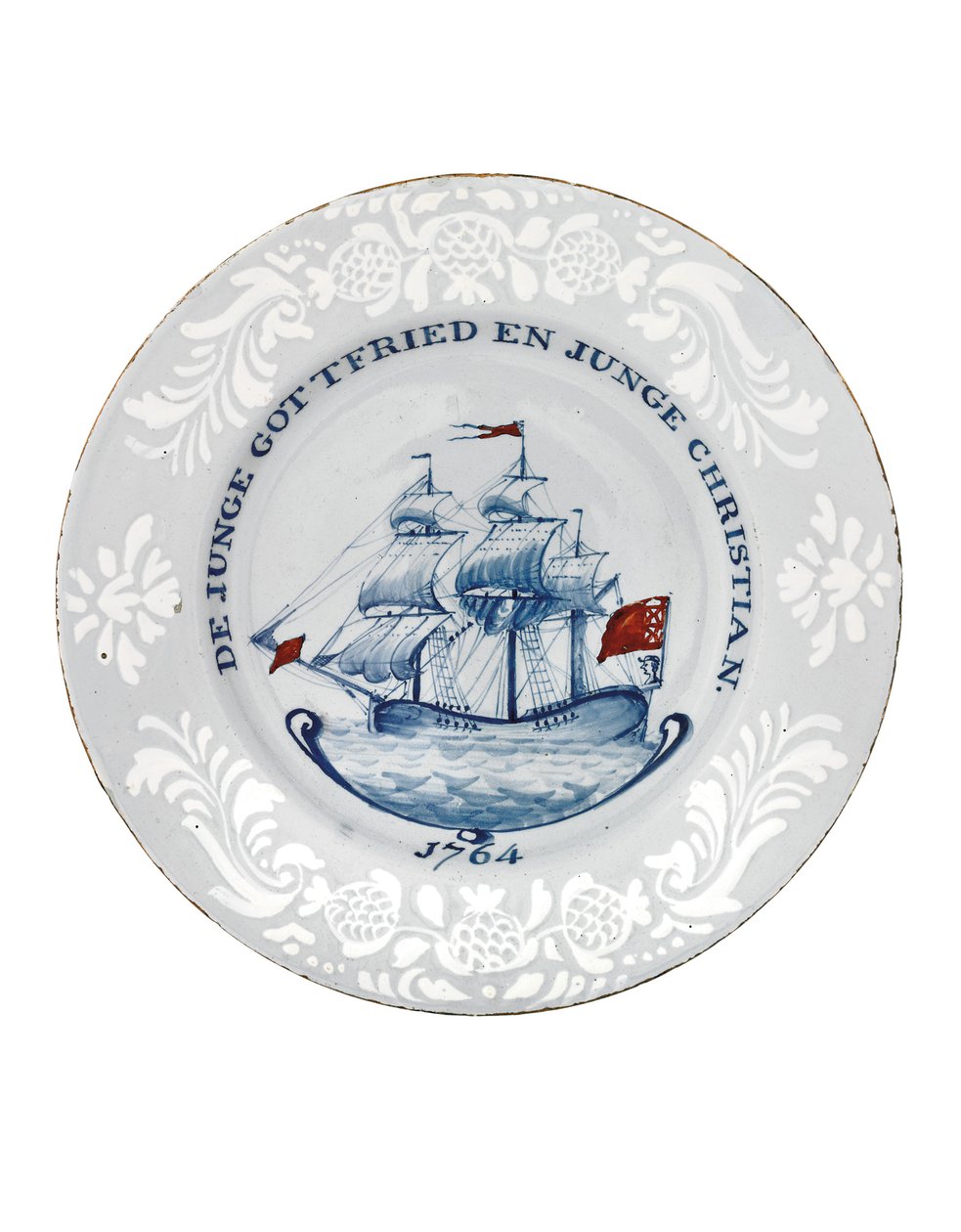 Piatto Delft di Bristol, probabilmente Richard Frank di Redcliffe da English School