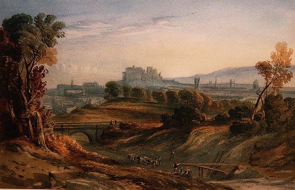Costruzione della ferrovia a Edimburgo da English School