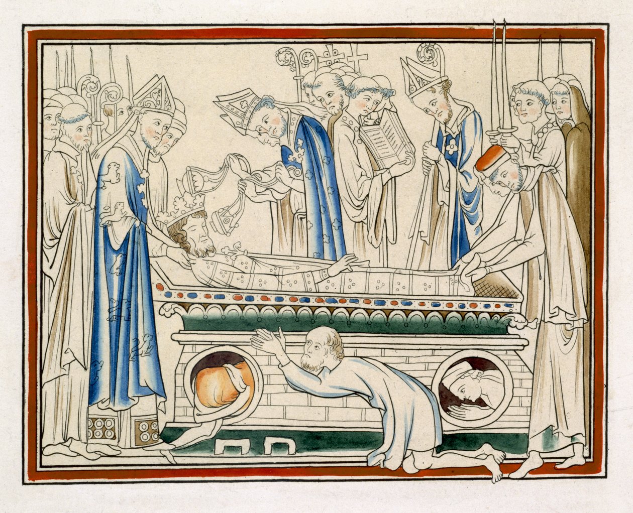 Sepoltura di Edoardo il Confessore, illustrazione da un facsimile di La Vita di San Edoardo il Confessore da English School