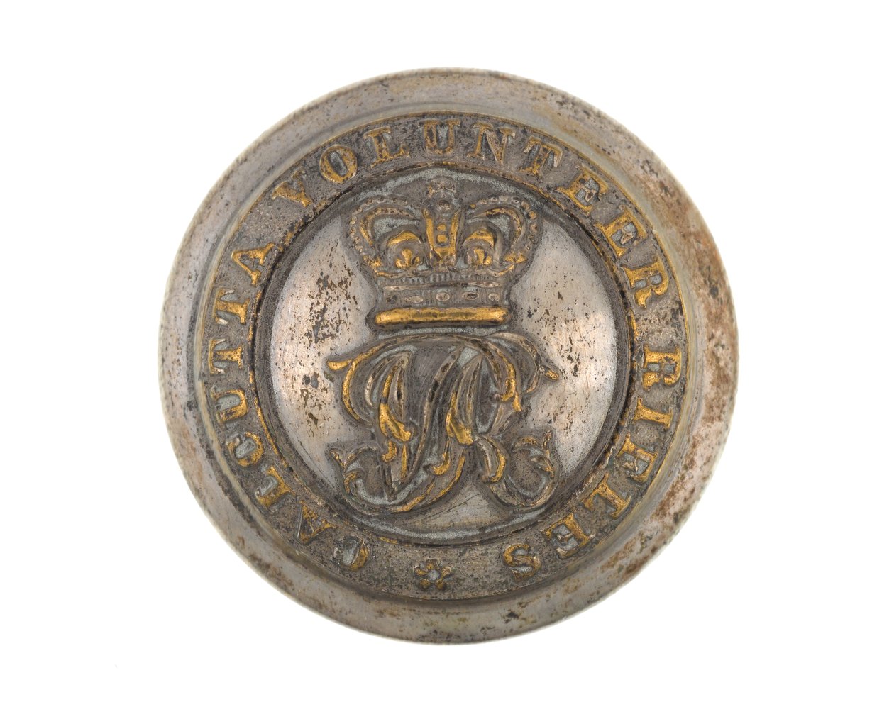 Bottone, Calcutta Volunteer Rifles, prima del 1901 da English School