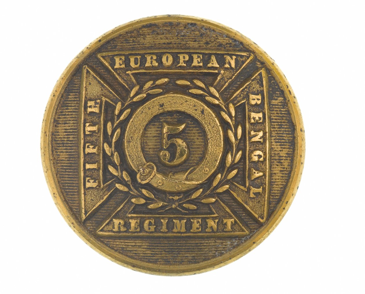 Bottone, ufficiale, 5º Reggimento Europeo del Bengala, 1858-1860 da English School
