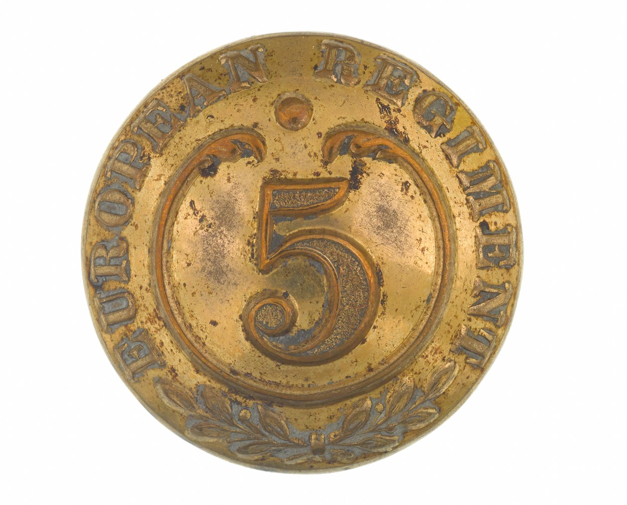 Bottone, altri ranghi, 5º Reggimento Europeo del Bengala, 1858-1860 da English School