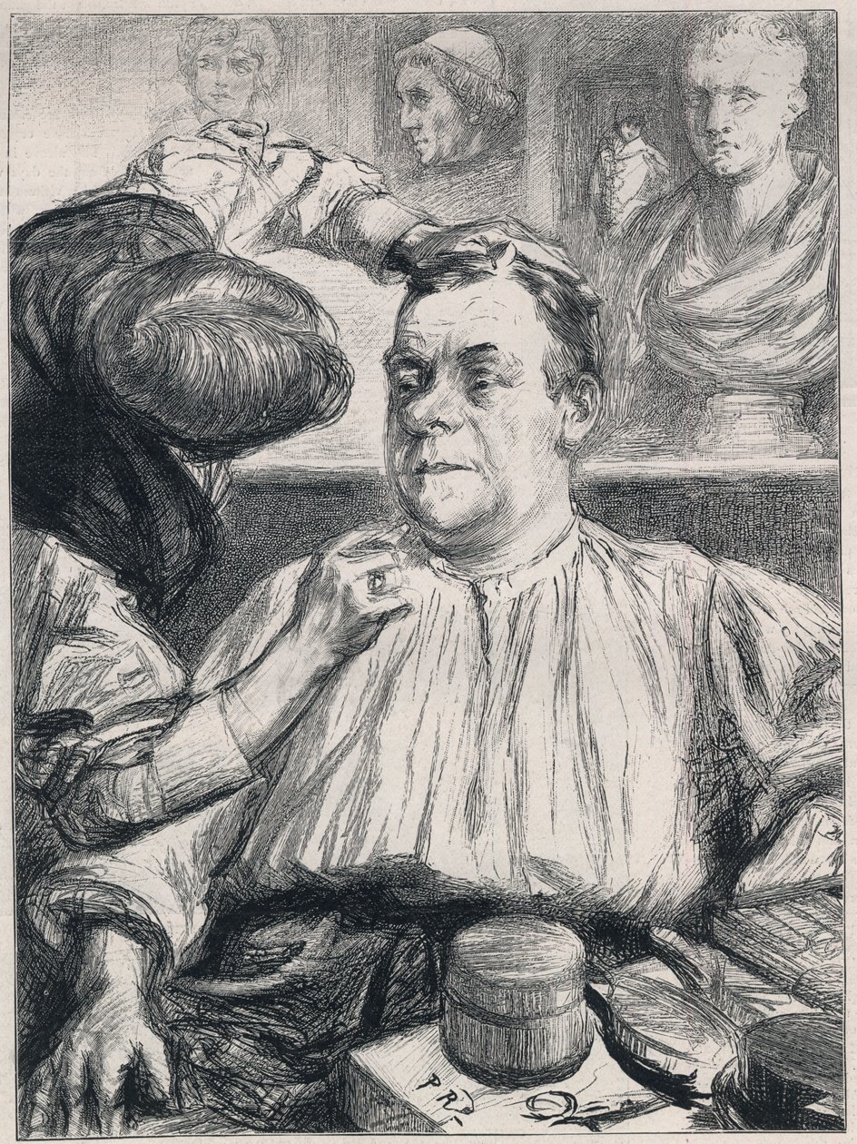 COQUELIN nel suo camerino: CONSTANT COQUELIN Aine (maggiore) attore inglese nel ruolo di Cyrano de Bergerac al Lyceum Theatre, Londra da English School