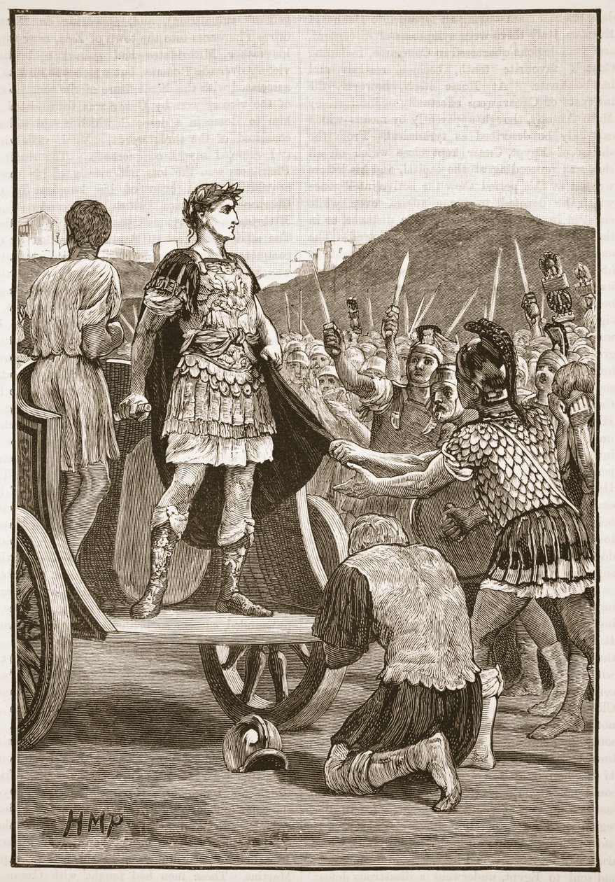 Cesare si rivolge alle legioni malcontente nel Campo Marzio da English School