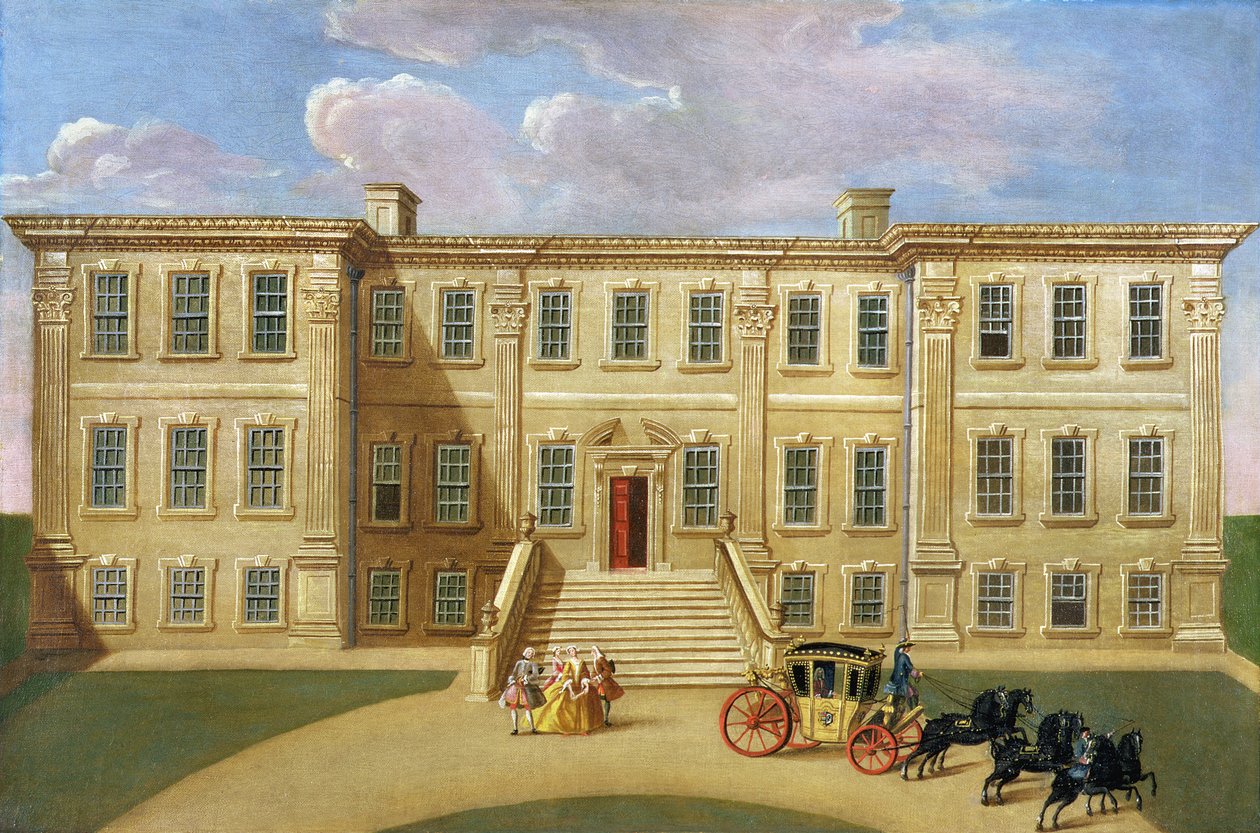 Calke Hall, Derbyshire, la sede di Sir Henry Harpur, baronetto, c.1734 da English School