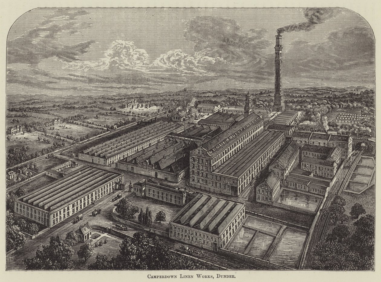Camperdown Linen Works, Dundee (incisione) da English School
