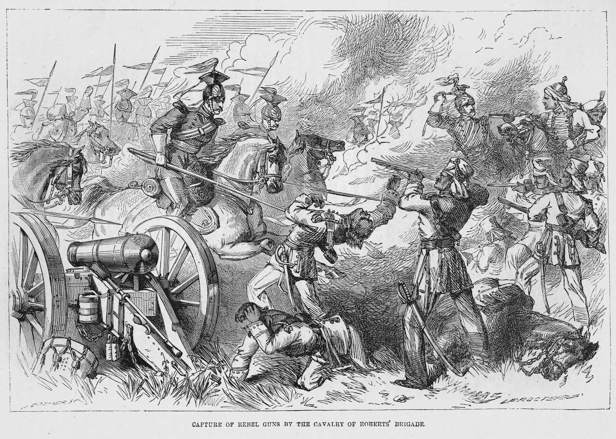 Cattura dei cannoni ribelli da parte della cavalleria della brigata di Roberts da English School
