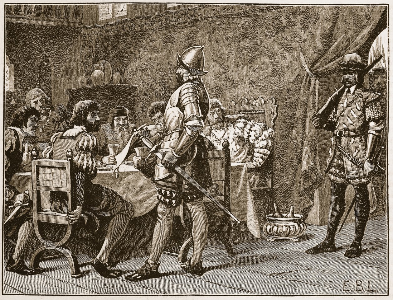 Cattura dei FitzGerald, illustrazione da Cassells Illustrated History of England da English School