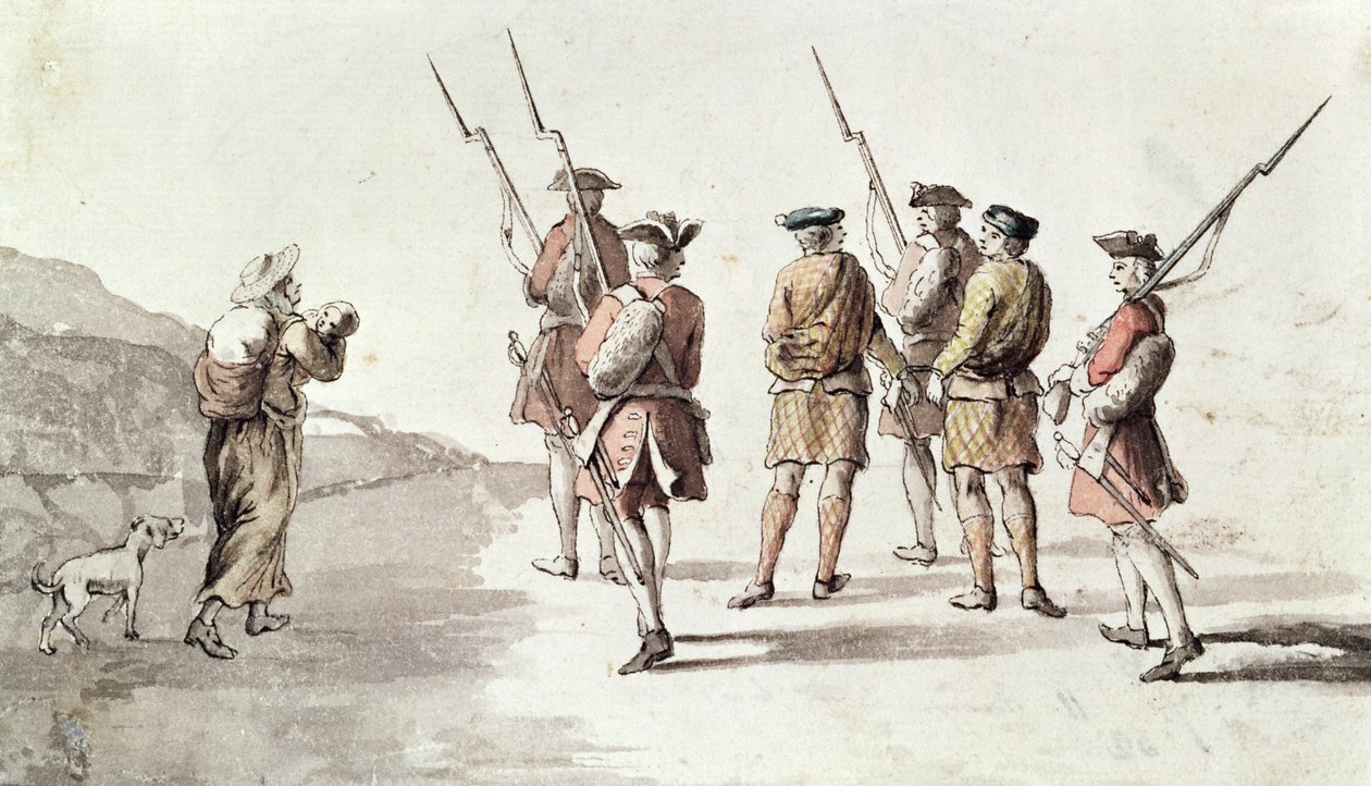 Cattura del ribelle, Simon Fraser, Lord Lovat (1667?-1747) da English School