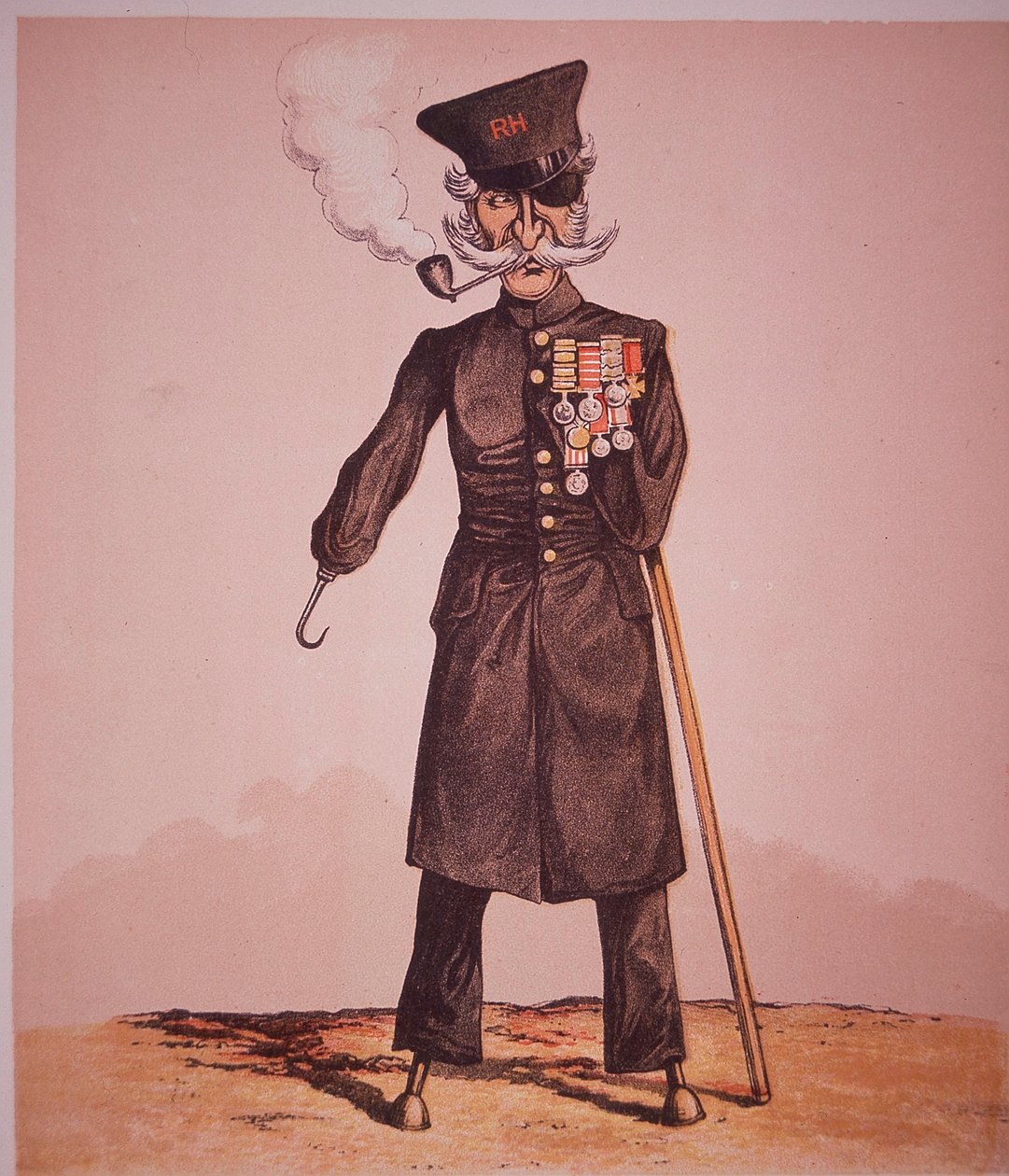 Caricatura di un pensionato di Chelsea del Royal Hospital, da 