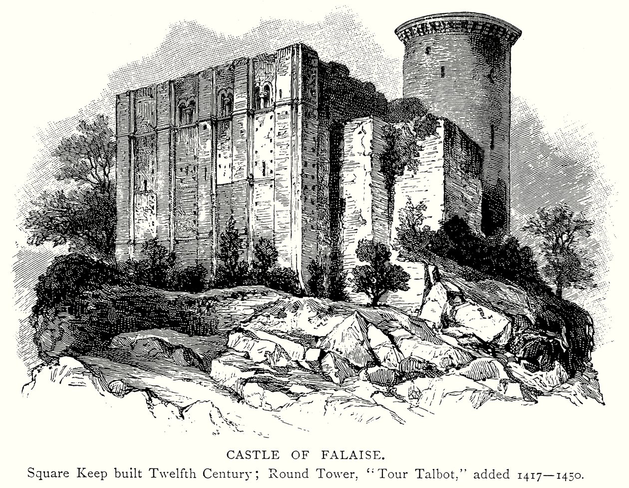 Castello di Falaise (incisione) da English School