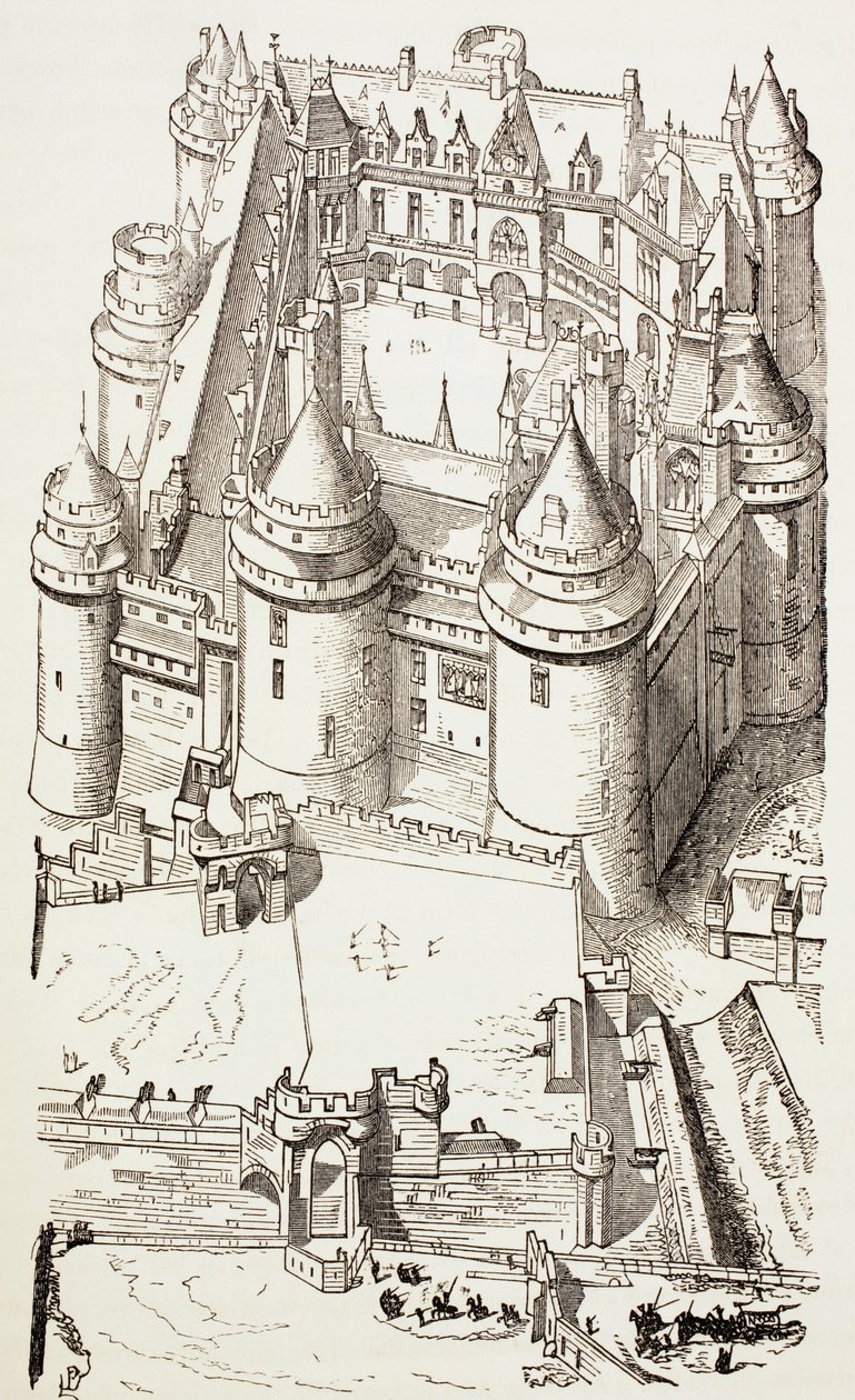 Castello di Pierrefonds, Francia, c.1880 da English School