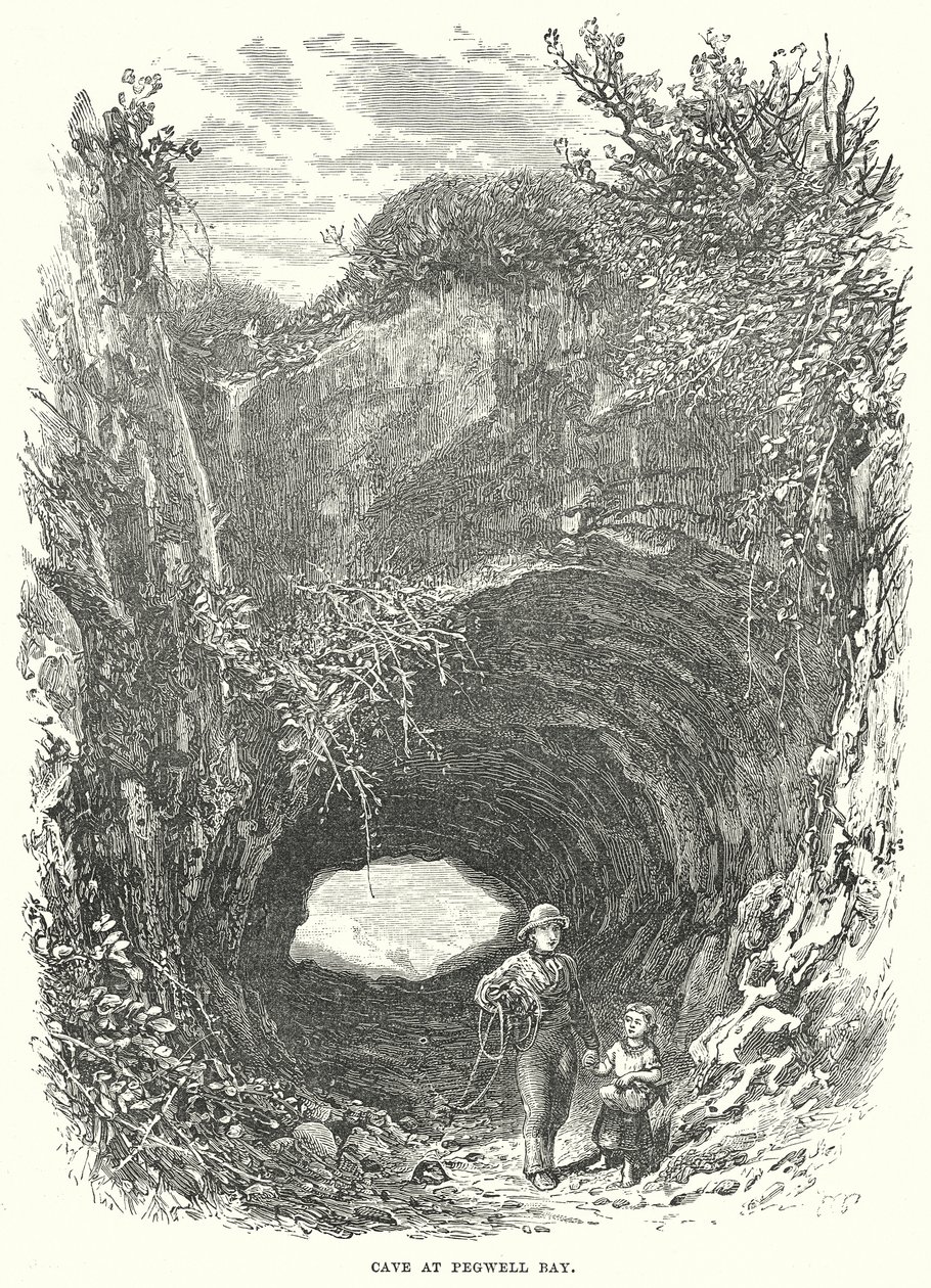 Grotta di Pegwell Bay (incisione) da English School
