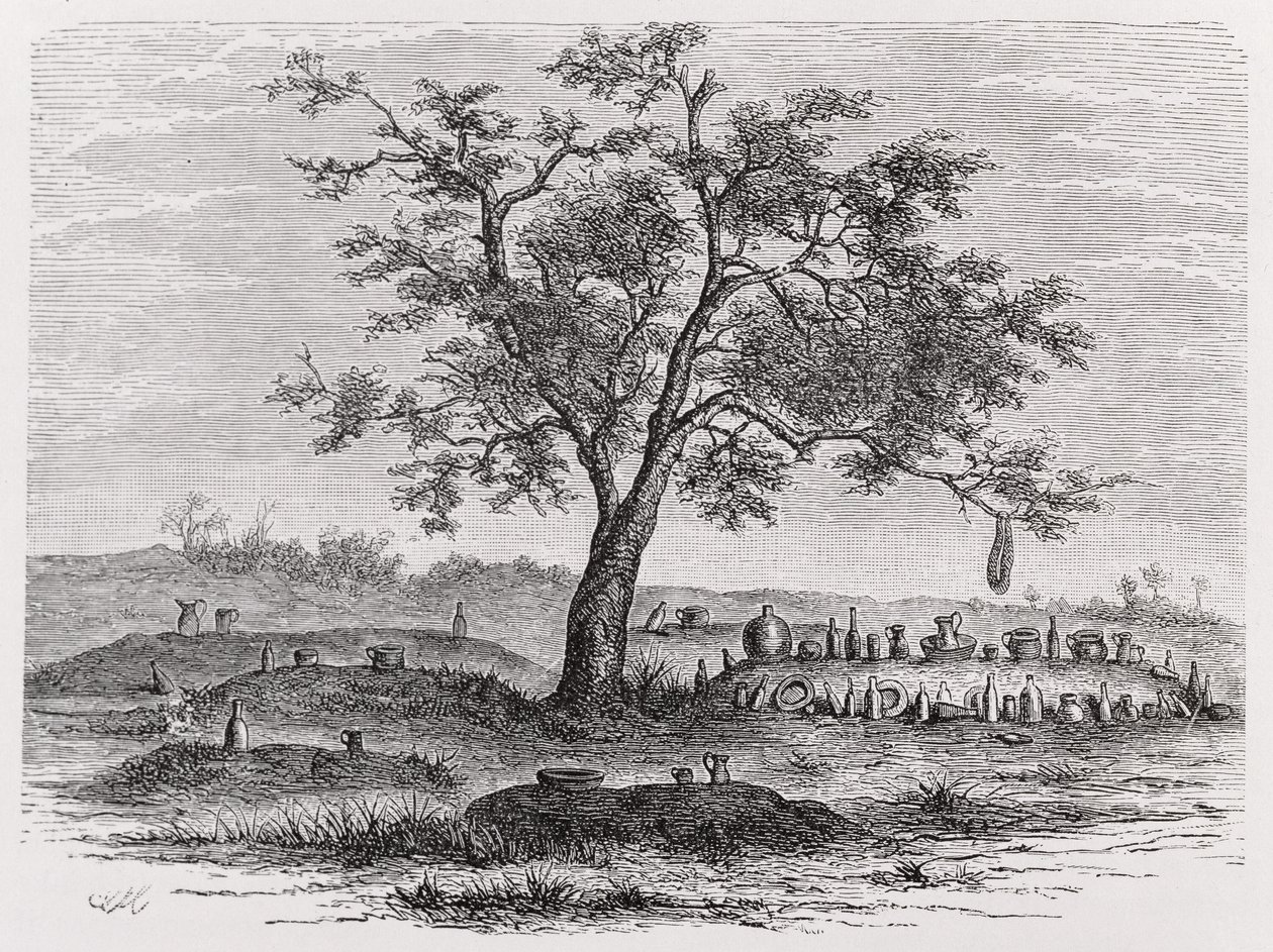 Cimitero e albero sacro a Mbinda, da 