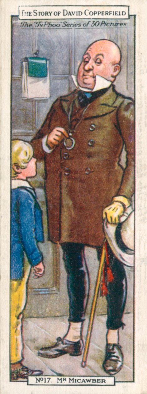 Personaggi di David Copperfield: Mr Micawber (litografia a colori) da English School