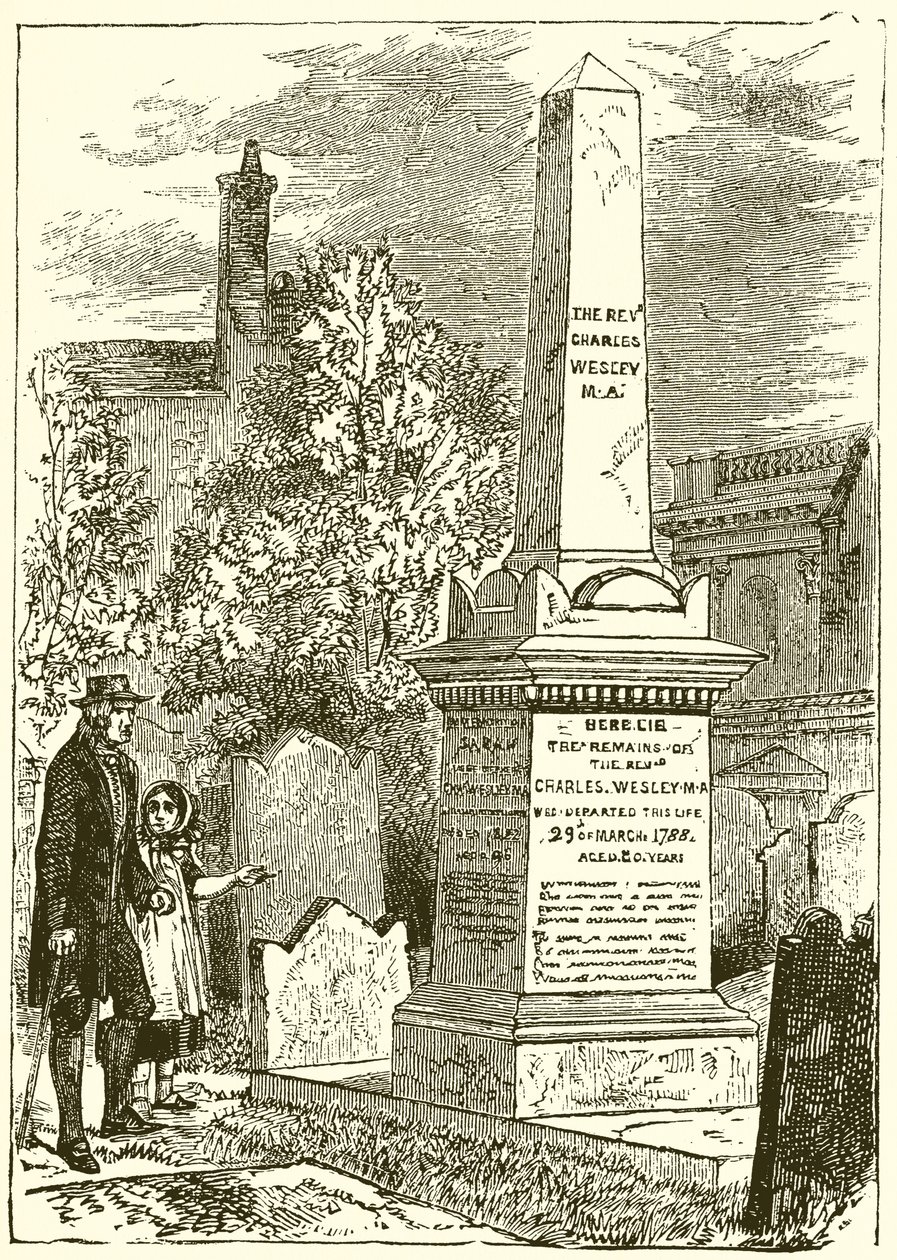 Charles Wesley, Lapide (incisione) da English School