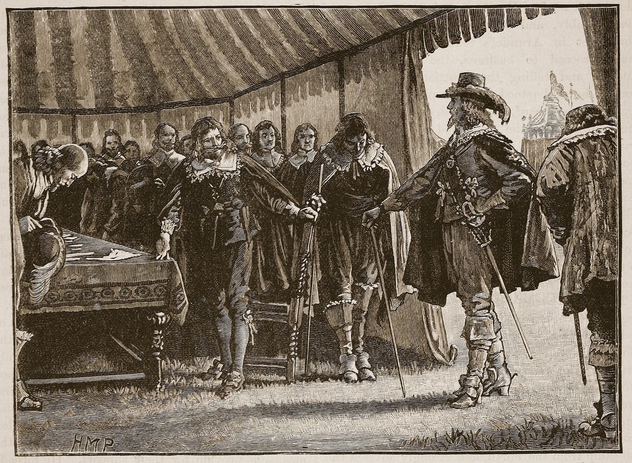 Carlo e i Commissari scozzesi, illustrazione da Cassells Illustrated History of England da English School