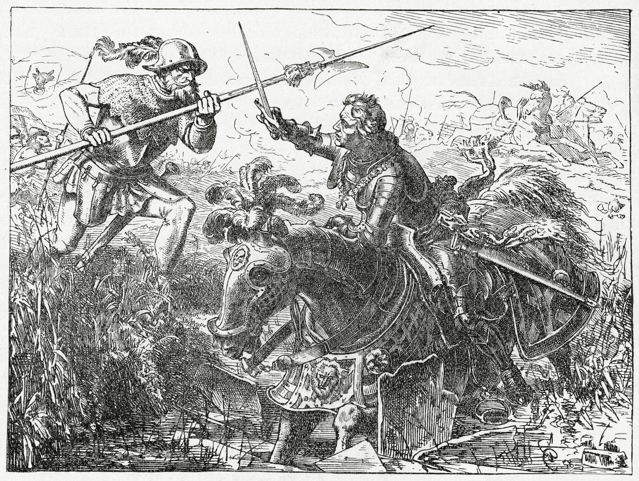Carlo il Temerario, duca di Borgogna, alla battaglia di Nancy, 5 gennaio 1477, 1882 da English School