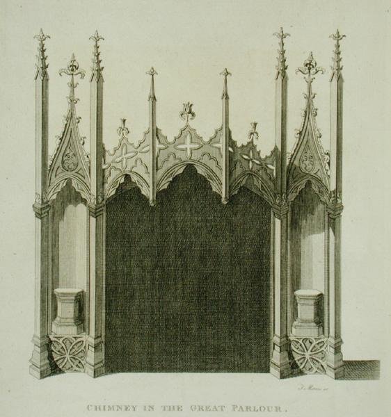Camino nel grande salone di Strawberry Hill, inciso da T. Morris, da 
