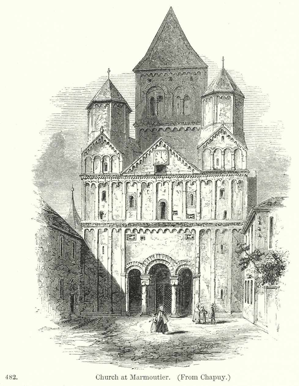 Chiesa di Marmoutier (incisione) da English School