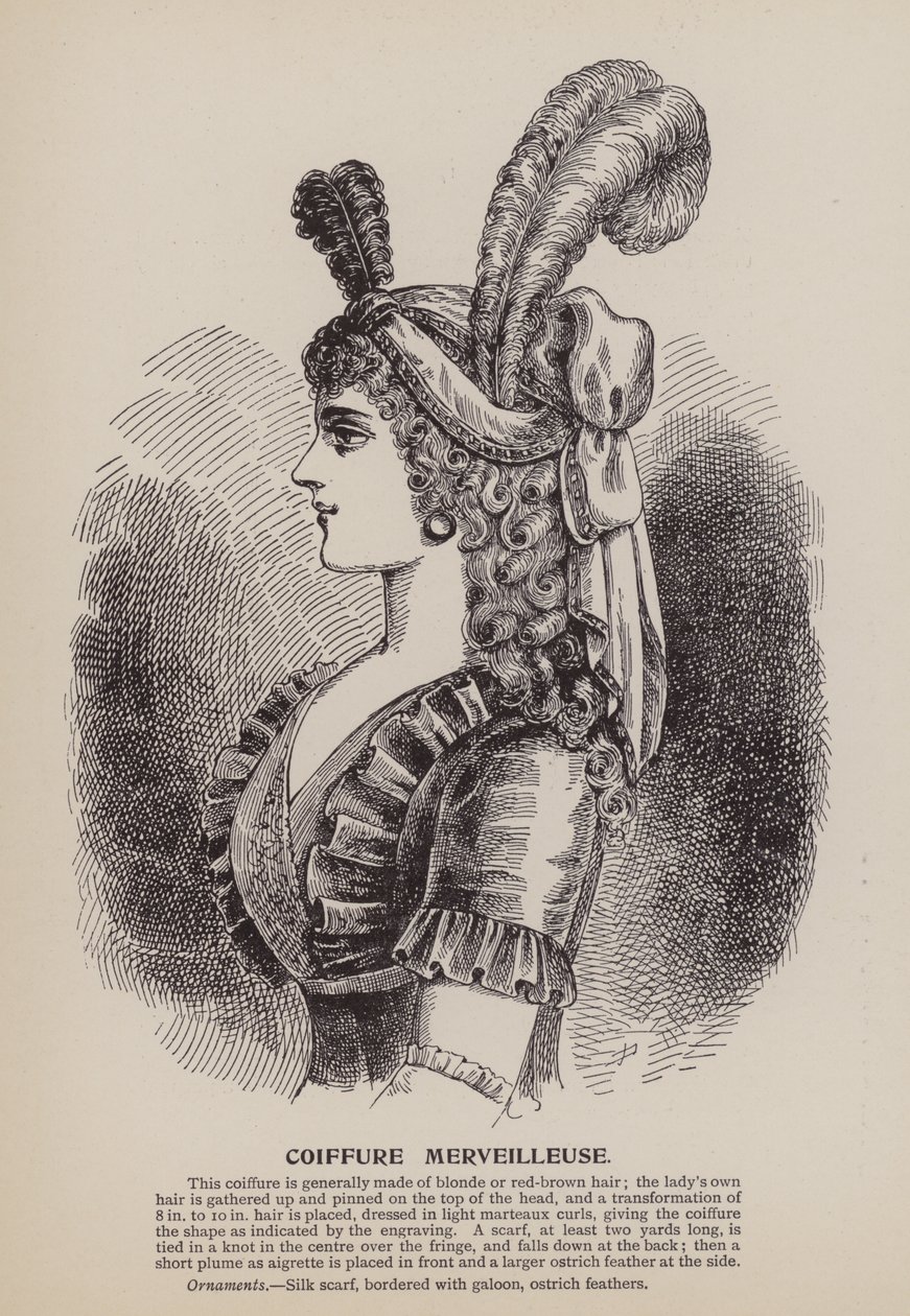 Coiffure Merveilleuse (incisione) da English School