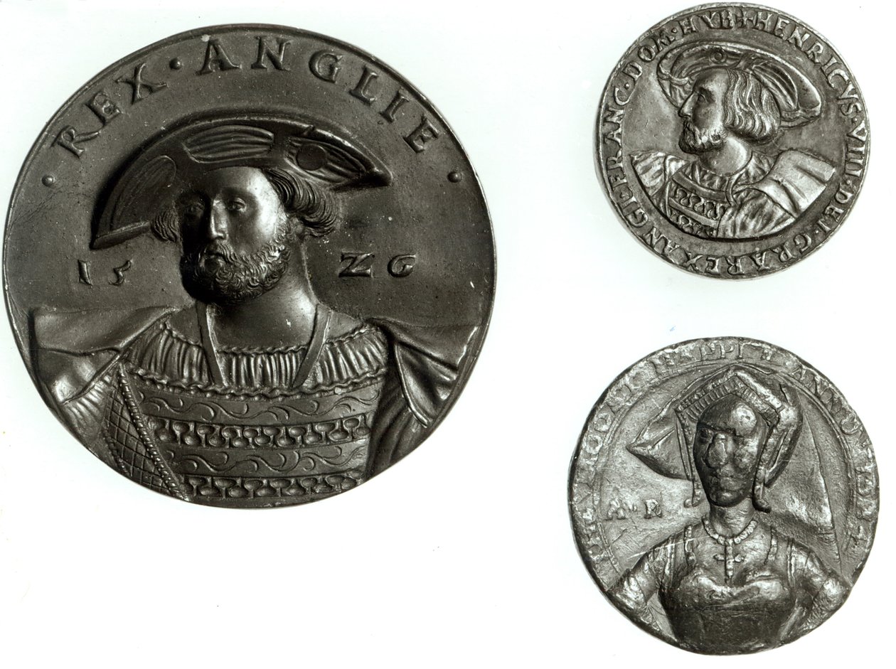 Monete raffiguranti Enrico VIII e Anna Bolena da English School