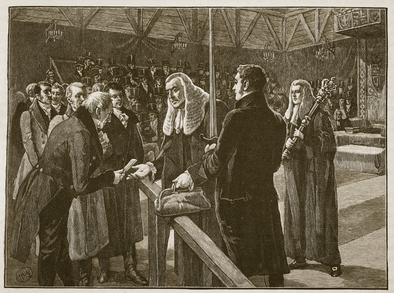 Conferenza tra le Camere del Parlamento, 1835, illustrazione da Cassells Illustrated History of England da English School