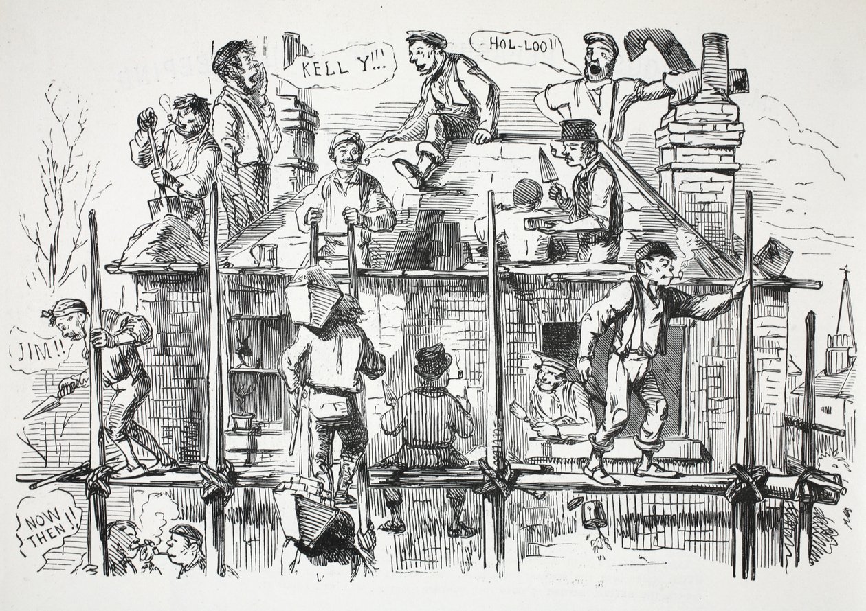 Operai edili, illustrazione da Punch da English School