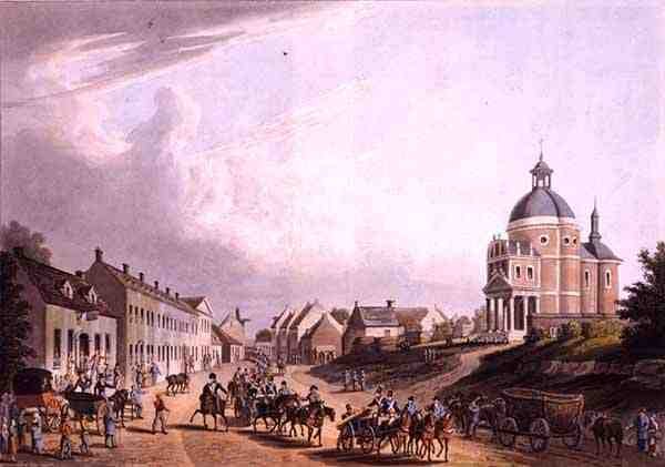 Trasporto del cannone francese dal campo di battaglia il 24 luglio 1815, a Waterloo, pubblicato da R. Bowyer da English School
