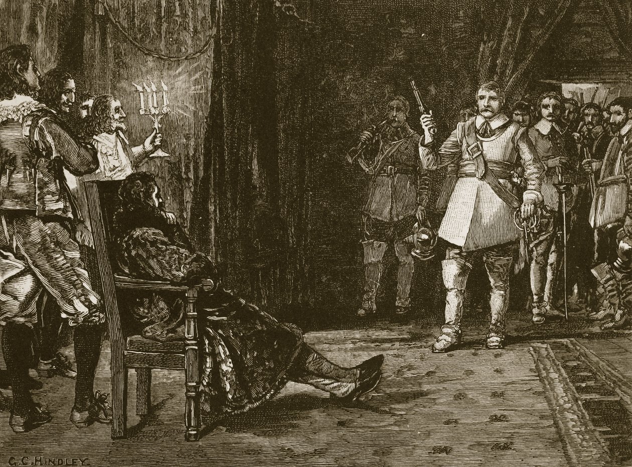 Colloquio del Cornetta Joyce con Carlo, illustrazione da Cassells Illustrated History of England da English School