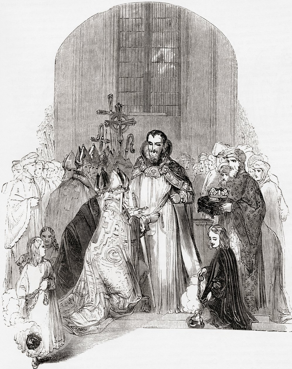 Incoronazione di Enrico IV, da Old England: A Pictorial Museum, pub. 1847 da English School