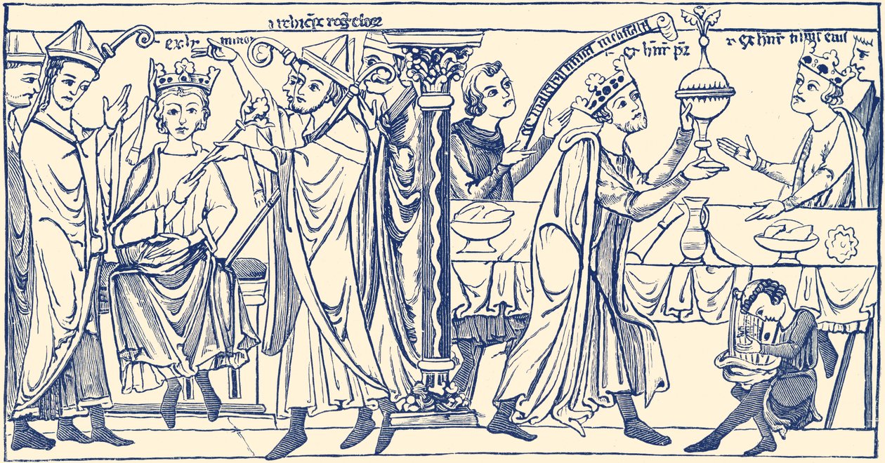 Incoronazione di Enrico il giovane re, da "Breve storia del popolo inglese". da English School