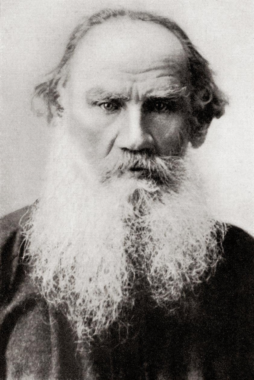 Conte Lev Nikolaevic Tolstoj, alias Lev Tolstoj, dalla Storia delle Nazioni di Hutchinson, pub.1915 (stampa) da English School