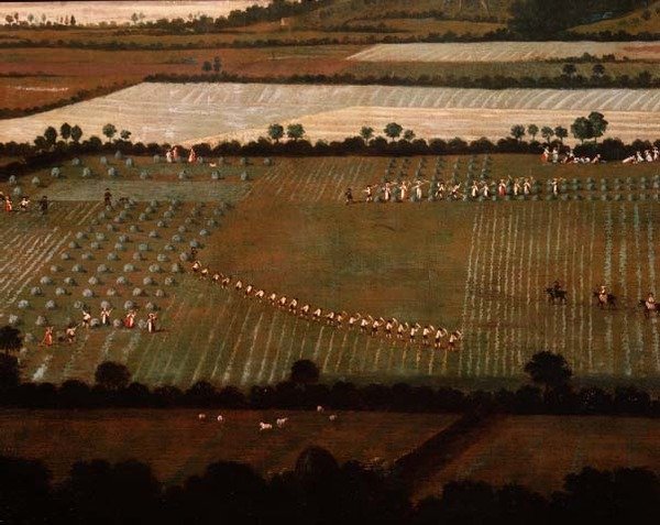 Campagna intorno a Dixton Manor, c.1725 (dettaglio) da English School