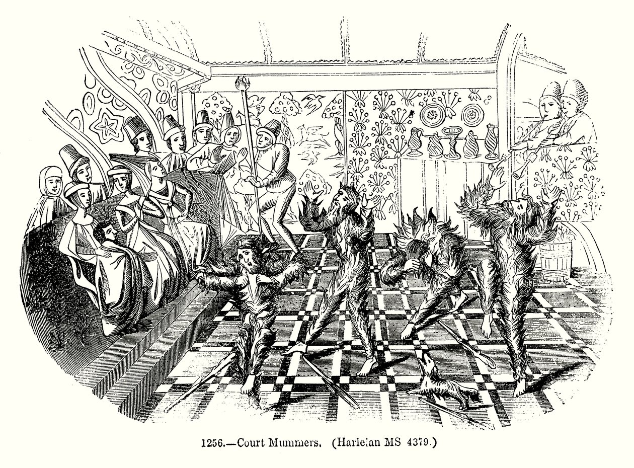 Mummers di corte (incisione) da English School