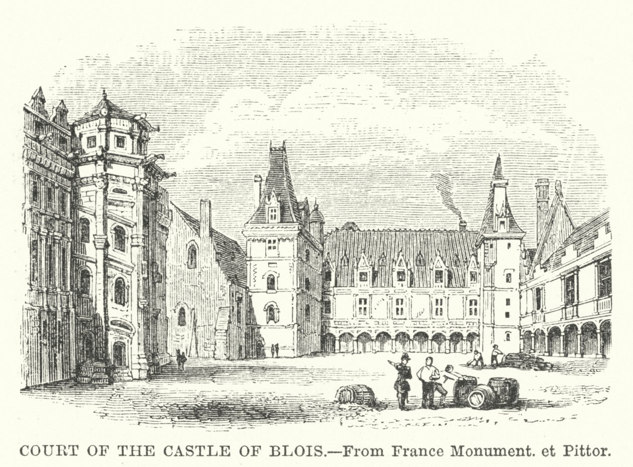 Corte del castello di Blois (incisione) da English School