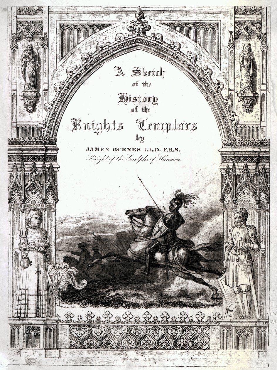Copertina di Uno schizzo della storia dei Cavalieri Templari, di James Burnes da English School