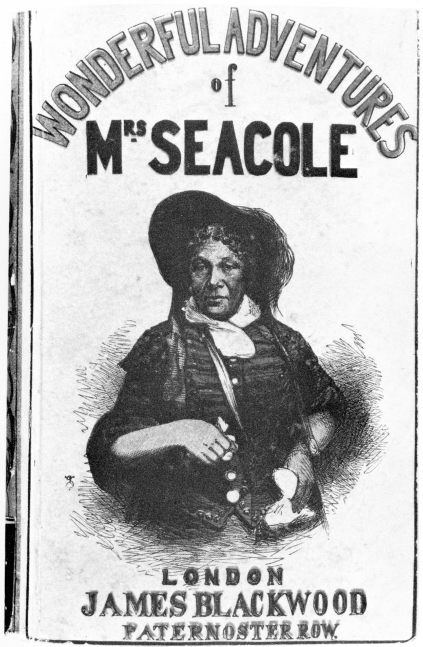 Copertina della prima edizione di Le meravigliose avventure della signora Seacole, pubblicata da James Blackwood di Paternoster Row, 1857 da English School