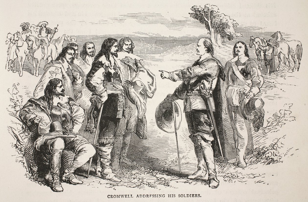 Cromwell che si rivolge ai suoi soldati da English School
