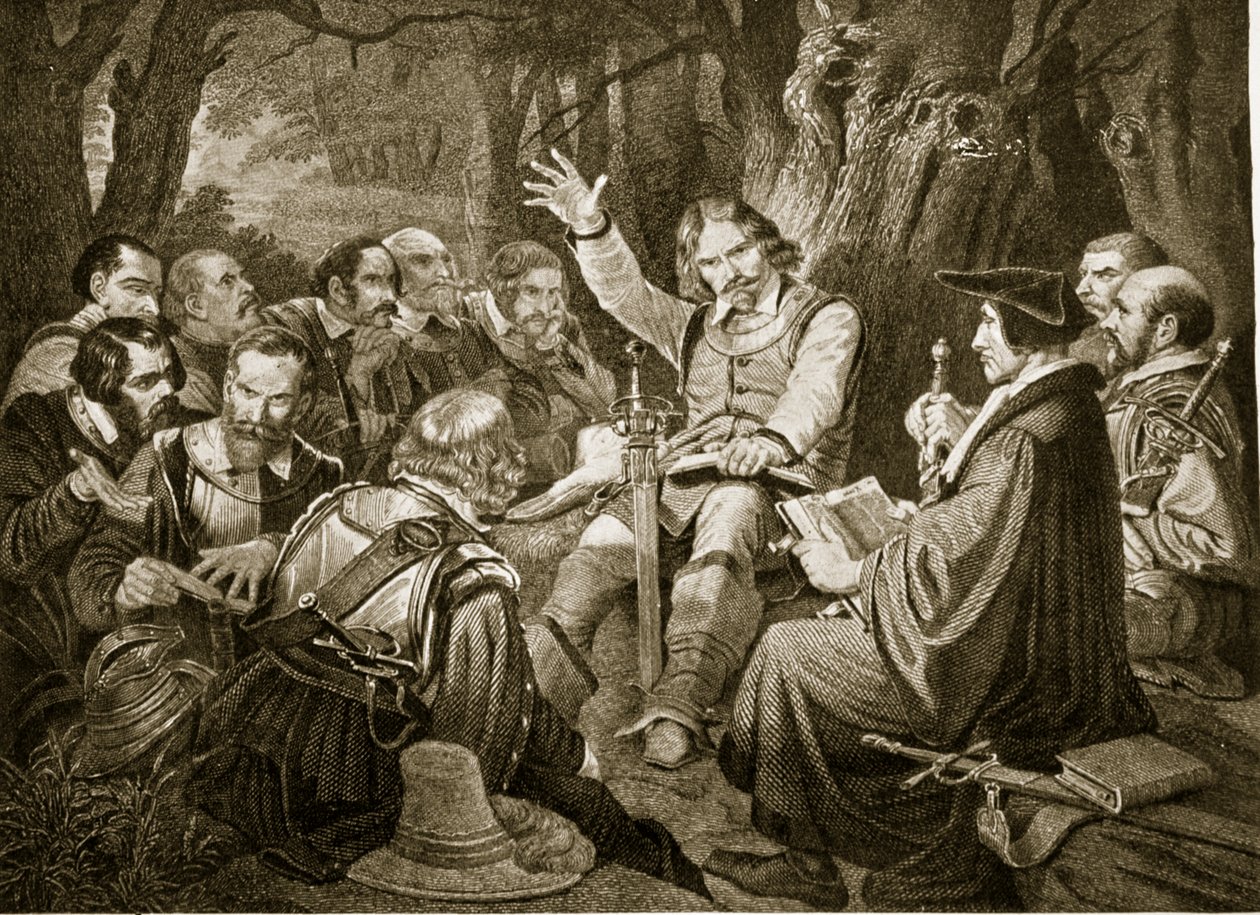 Cromwell prima della Battaglia di Dunbar, 1650, illustrazione da Hutchinsons Story of the British Nation da English School