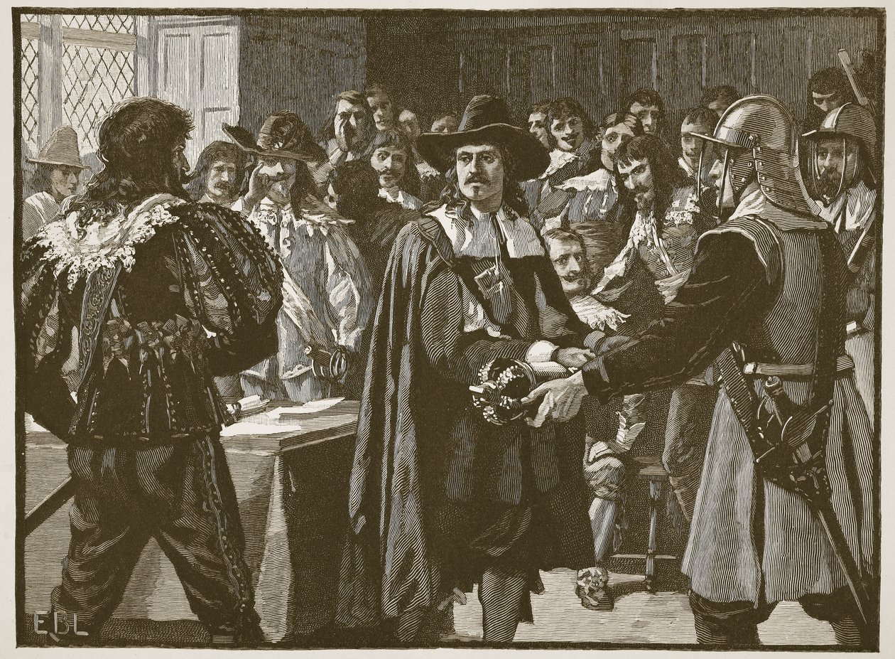 Cromwell scioglie il Lungo Parlamento, illustrazione da Cassells Illustrated History of England da English School