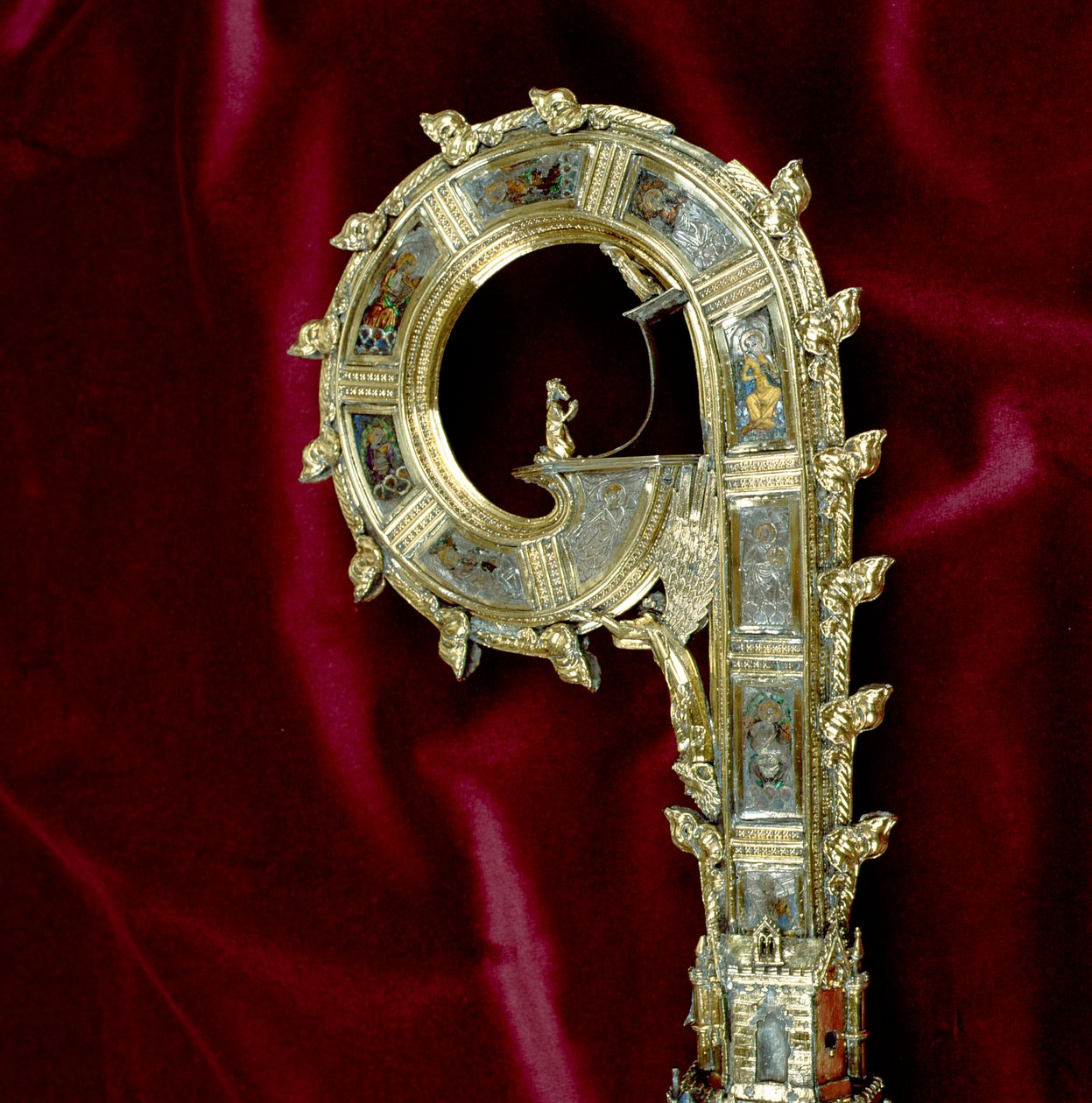 Ricciolo del pastorale di William of Wykeham (c.1320-1404): lato di Paolo (argento dorato) (dettaglio) da English School