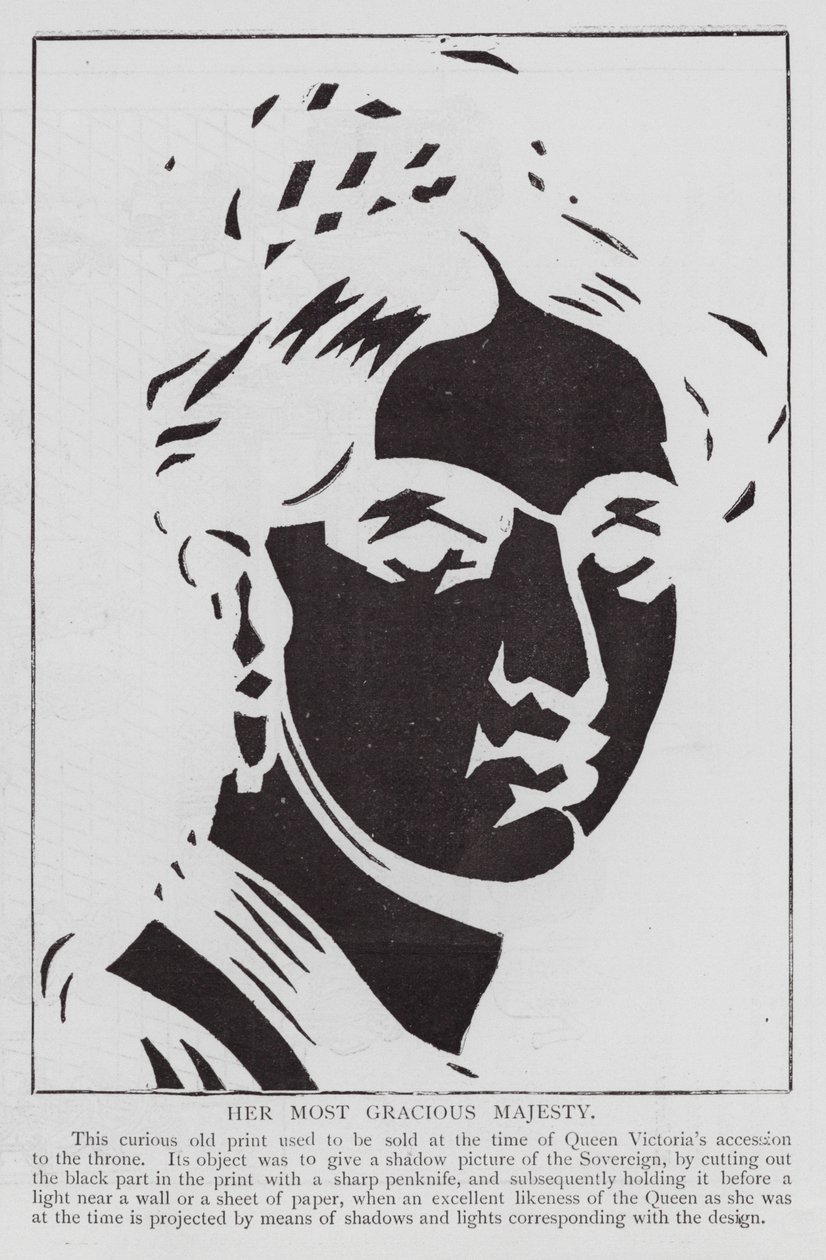 Ritratto ritagliato della regina Vittoria (incisione) da English School