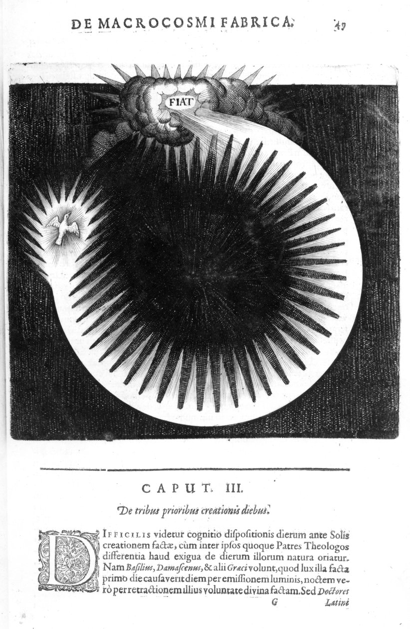 De tribus prioribus creationis diebus, da Utriusque Cosmi Historia di Robert Fludd, 1617-19 da English School