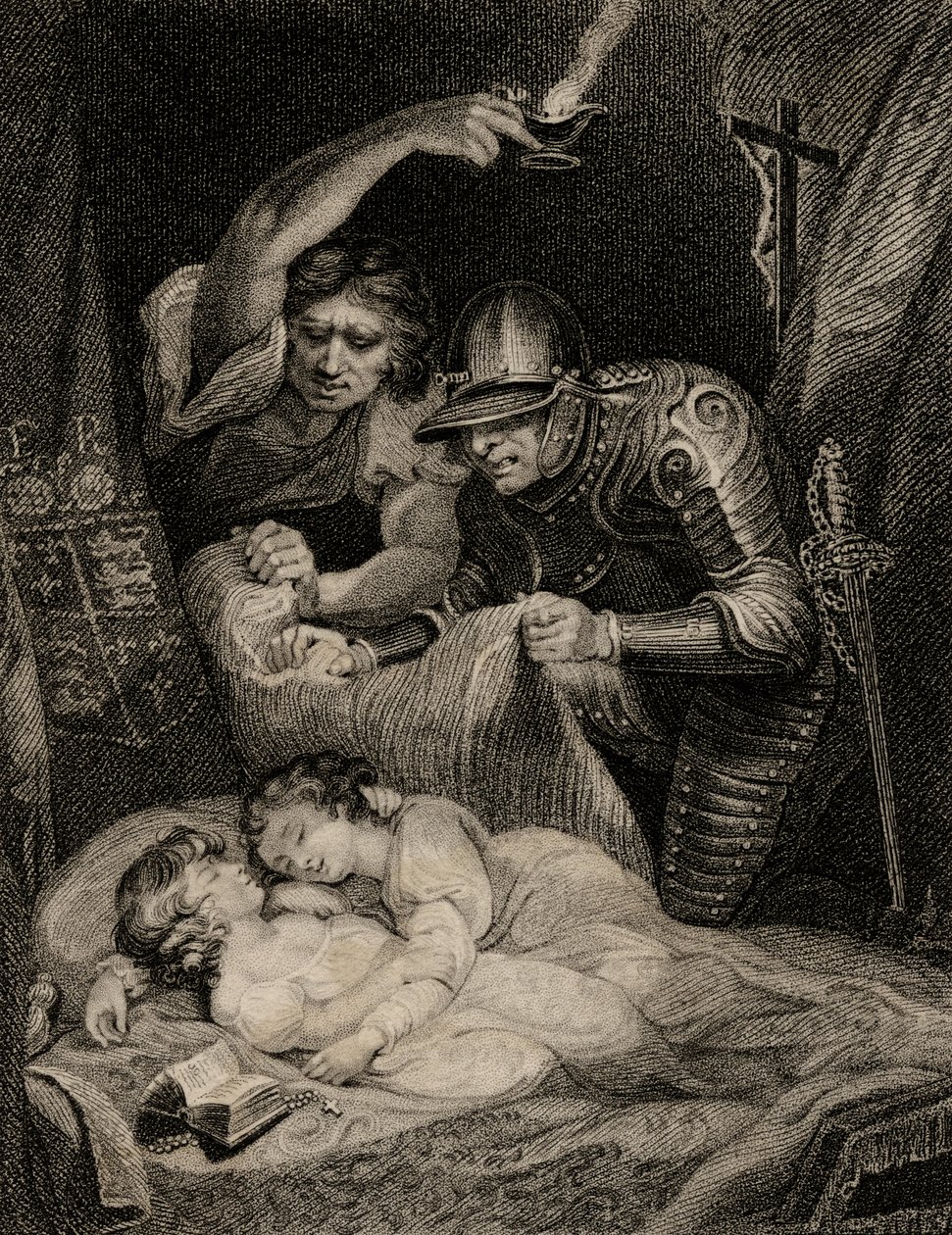 Morte del re Edoardo V (1470-83) e di suo fratello, Riccardo (1472-83) duca di York da English School