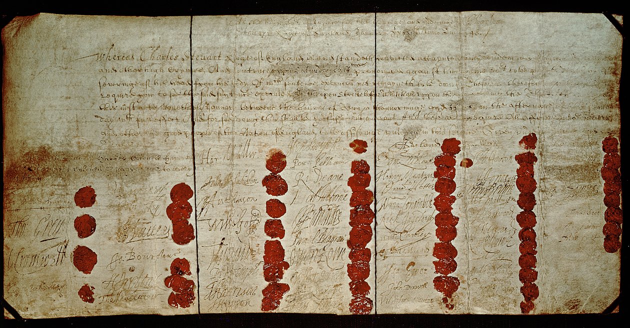 Mandato di esecuzione di Carlo I (1600-49) 29 gennaio 1648 (in realtà 1649) da English School