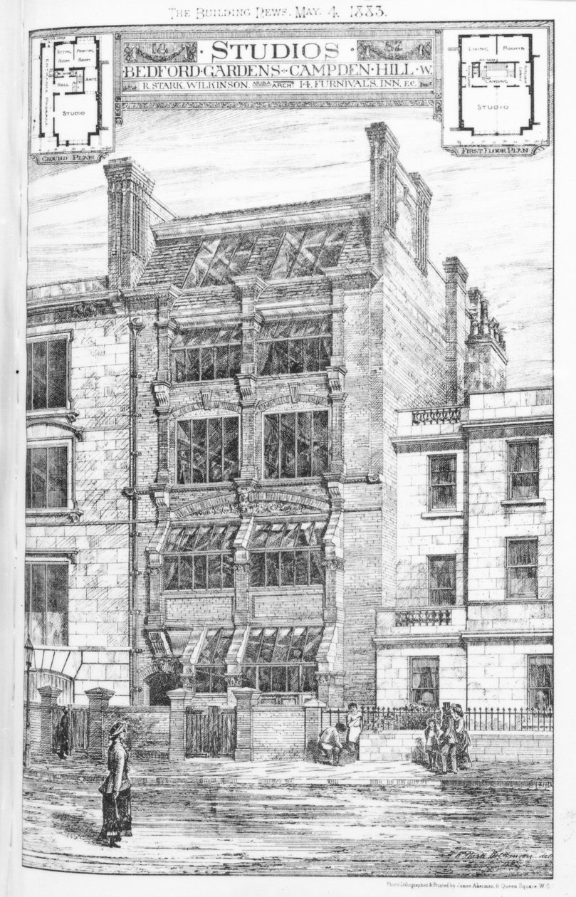 Progetto per studi a Bedford Gardens, Campden Hill, Londra, da 