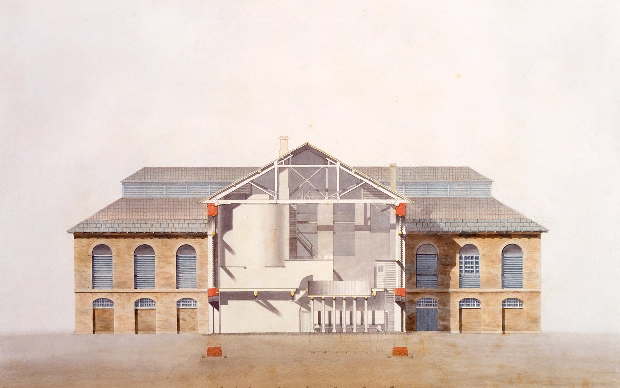 Design per il birrificio Stag, disegno manoscritto originale dagli uffici di George Saunders, c.1807 da English School