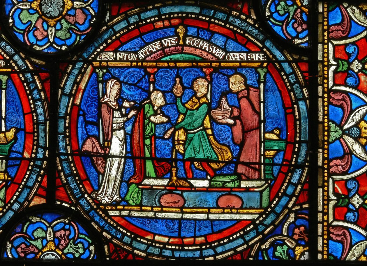 (dettaglio) Audrey di Canterbury prende acqua curativa da English School