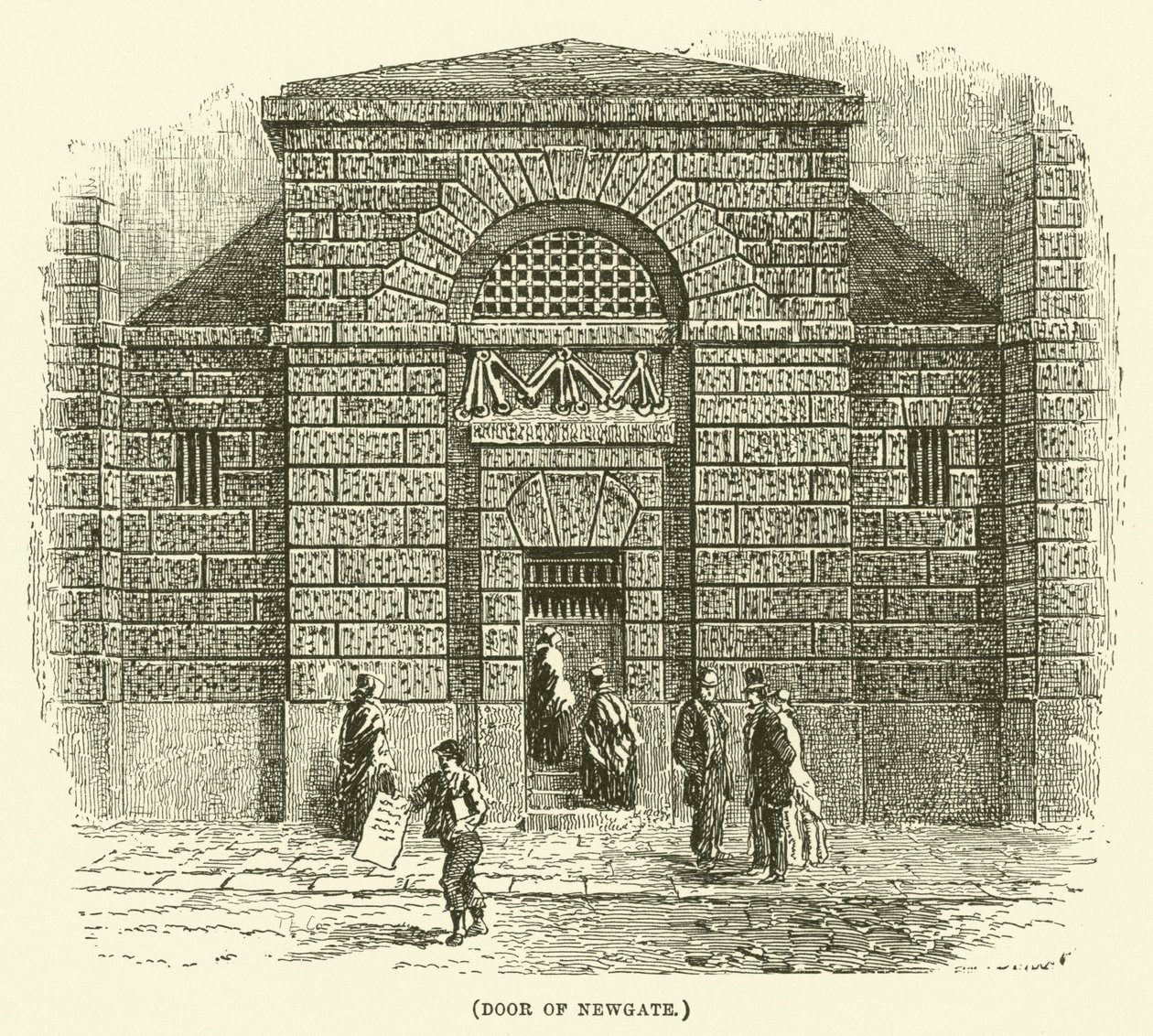 Porta di Newgate (incisione) da English School
